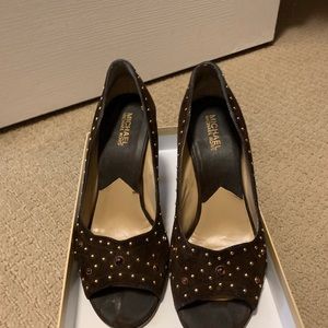 Michael Kors Brown Suede Open Toe pump